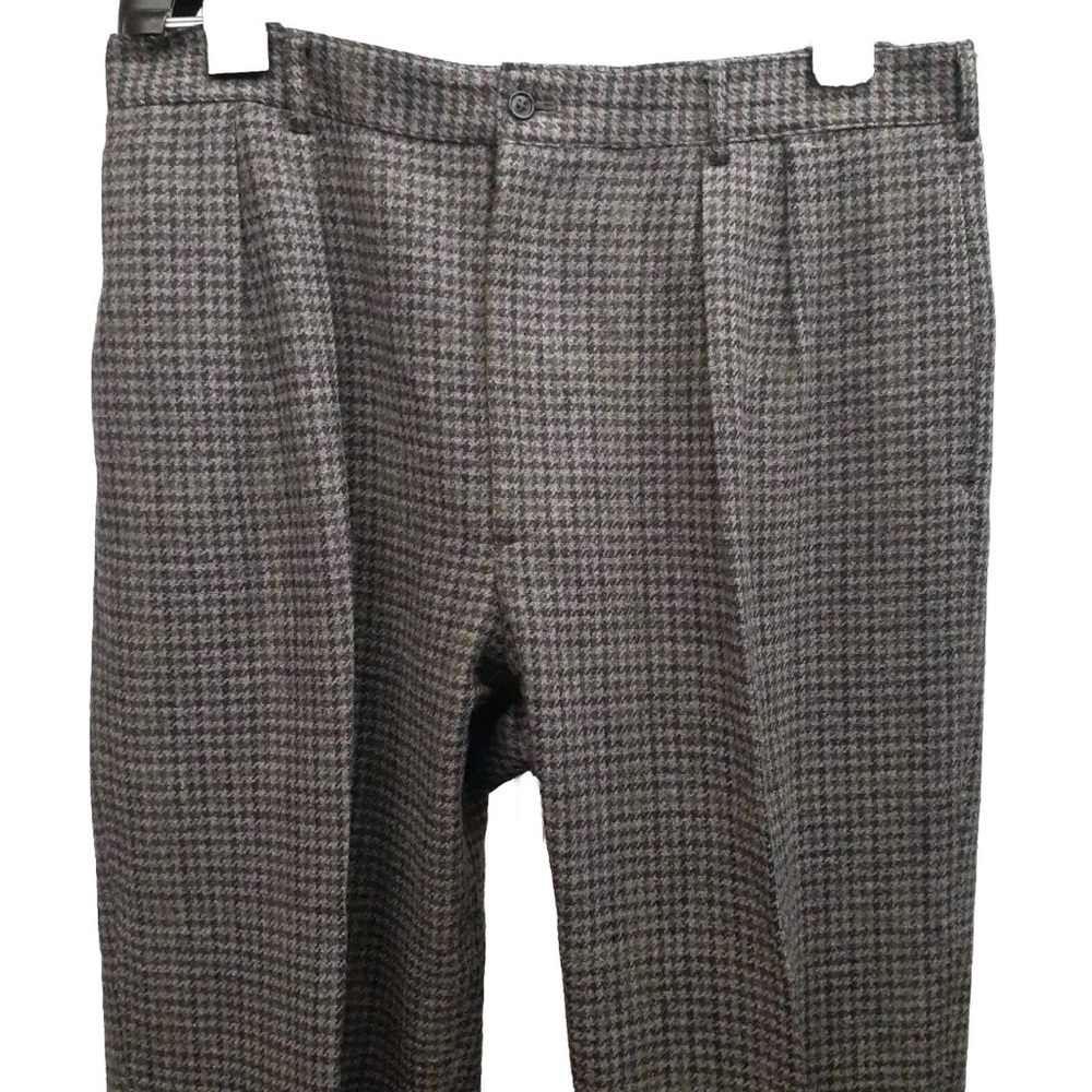 SOLD J Crew Pants Men 38 x 31 Heavy Gray Houndstooth Plaid Tweed Wool Check